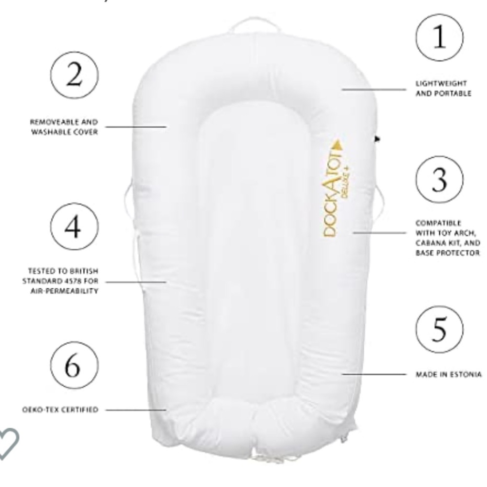 DockATot Deluxe+ White Infant Lounger - Picture 5 of 8